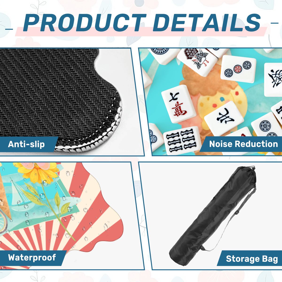 Summer Time Summer Time Scalloped Mahjong Mat - Splash of Color Co.