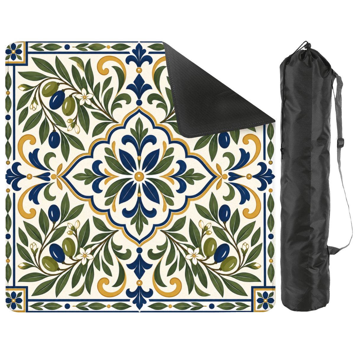 Mediterranean Olive Old World Tuscan Mahjong Mini Mahjong Travel Mat 20.9"x20.9"