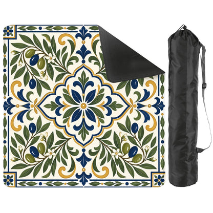 Mediterranean Olive Old World Tuscan Mahjong Mini Mahjong Travel Mat 20.9"x20.9"