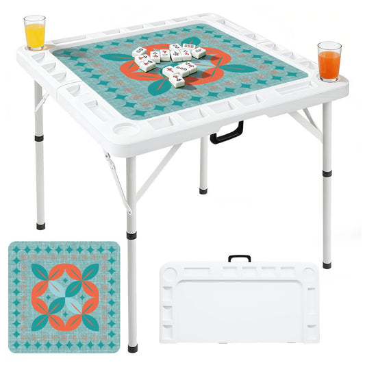 Modern Norwegian Flower Mini Mahj Mat And Foldable Mahjong Table - Splash of Color Co.