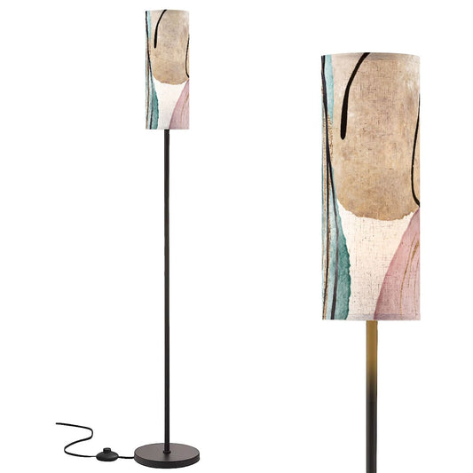 Boho Floor Lamp Bohemian Blush Pink Beige Abstract  Modern Standing Lamp