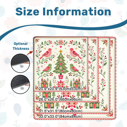 Scandinavian Christmas Birds Festive Holiday Mahjong Mat