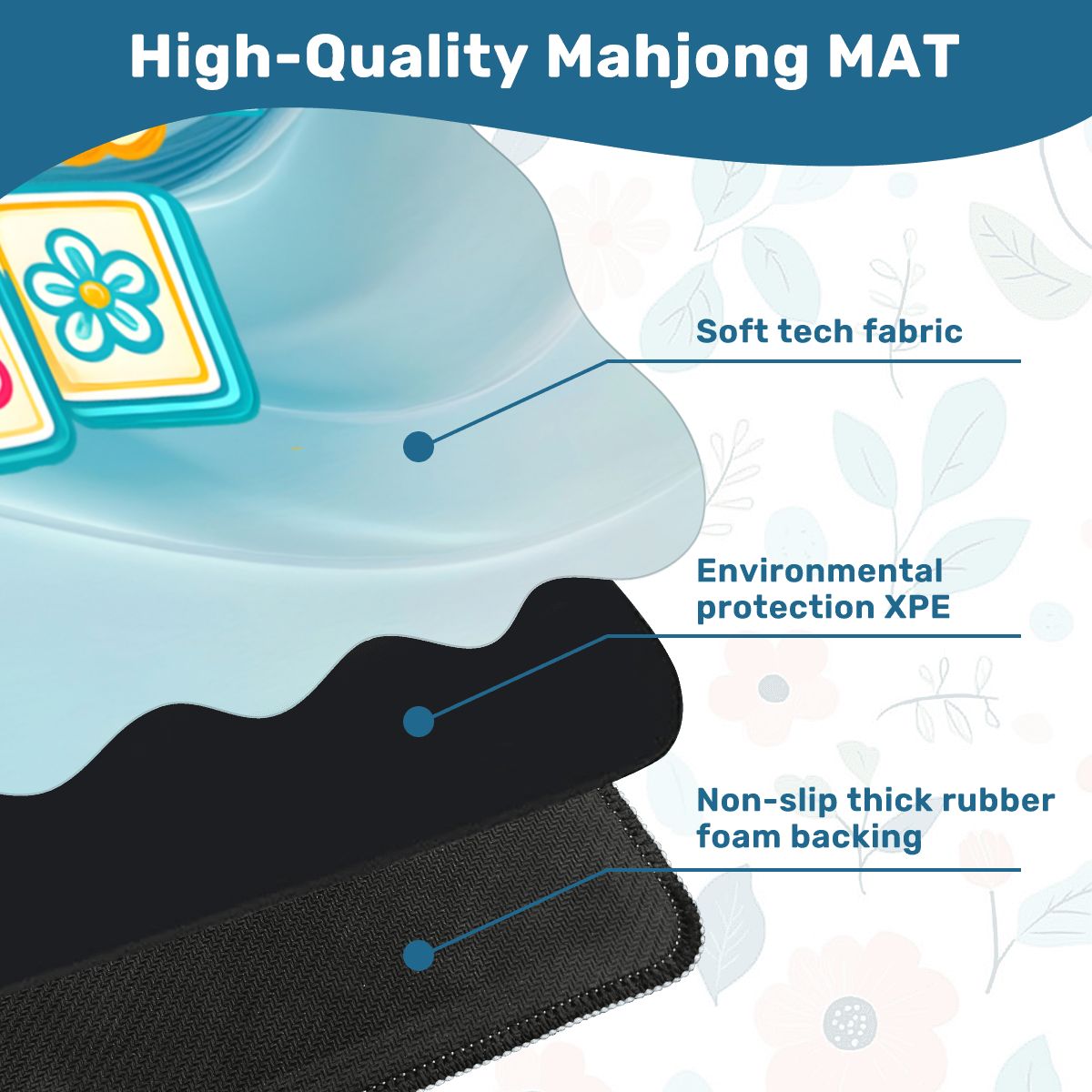 Mahjong Girls Cruise, Scalloped Mahjong Mat - Splash of Color Co.