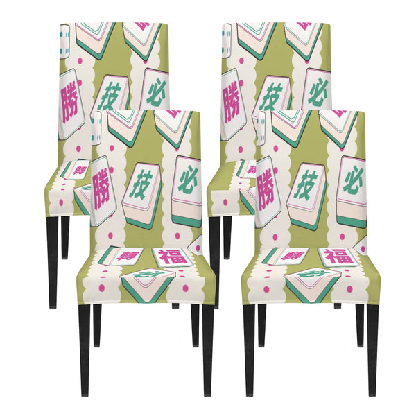 Preppy Mahjong Mahj Tiles Chair Covers Custom Chair Cover - Splash of Color Co.
