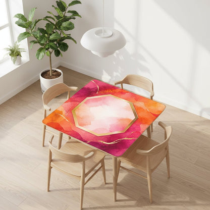 Bejeweled Watercolor, Fuchsia, Orange And Gold Flecked Mahjong Mat - Splash of Color Co.