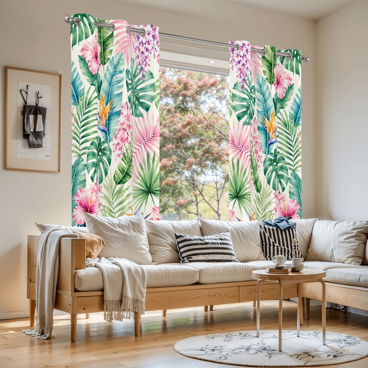 Polynesian Floral Jungle Blackout Curtains