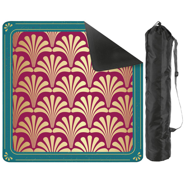 Mahjong Art Deco Burgandy, Gold Leaf Speakeasy Collection Mahj Mat - Splash of Color Co.