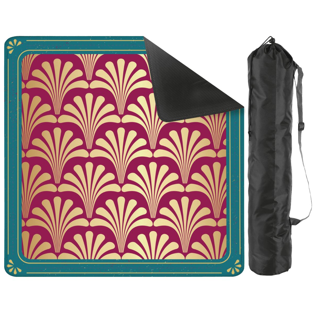 Mahjong Art Deco Burgandy, Gold Leaf Speakeasy Collection Mahj Mat - Splash of Color Co.
