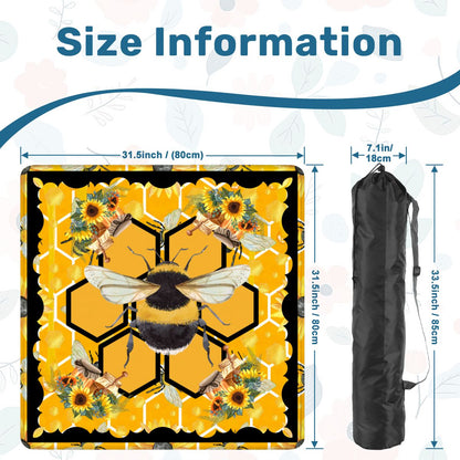 Mahjong Bumble Bee Mat, Sunflower Yellow Honey Pot Mahj Mat - Splash of Color Co.