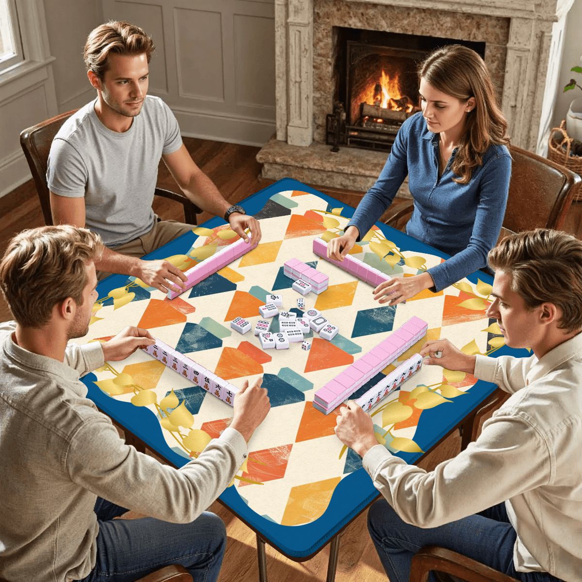 MODERN MAZAL Jewish Mahjong Mat - Splash of Color Co.