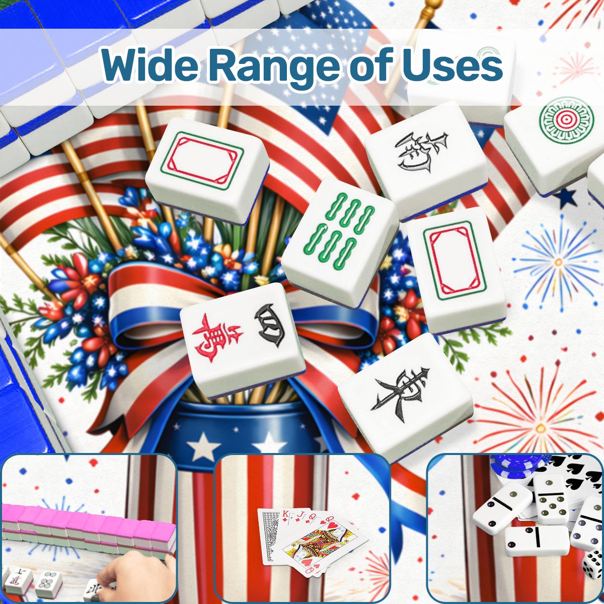 American Pie USA Patriotic Mahjong Mat - Splash of Color Co.
