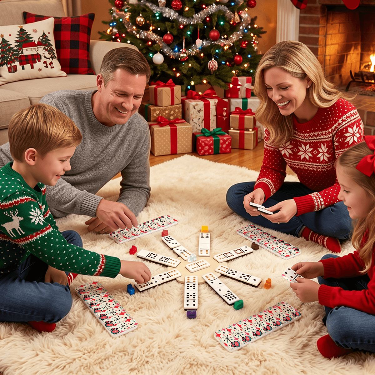 The Cat's Meow Modcentric Double 12 Mexican Train Dominoes Set - Splash Of Mahj And Color Co.