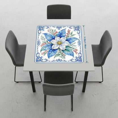 Porcelain Tobacco Garden Mahjong Mat - Splash of Color Co.
