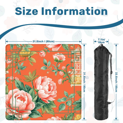 Chinoiserie Blooming Peonies Mahjong Mat - Splash of Color Co.
