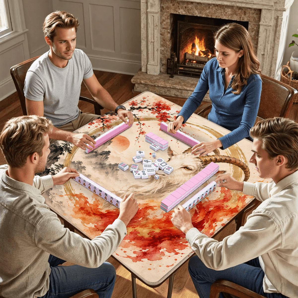 Year Of The Fire Goat Mahjong Mat