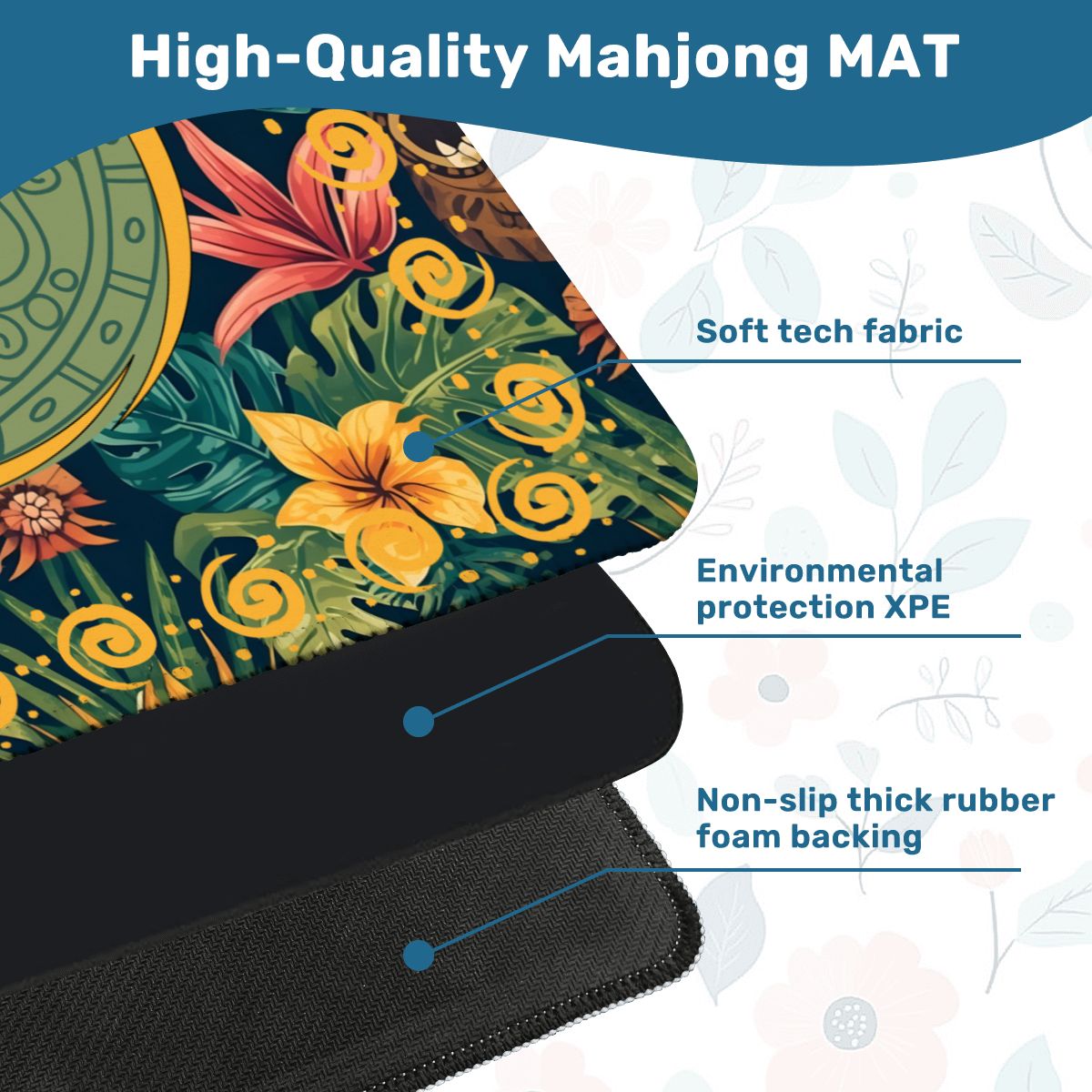 Tiki Time Infusion Tropical Mahjong Mat - Splash of Color Co.