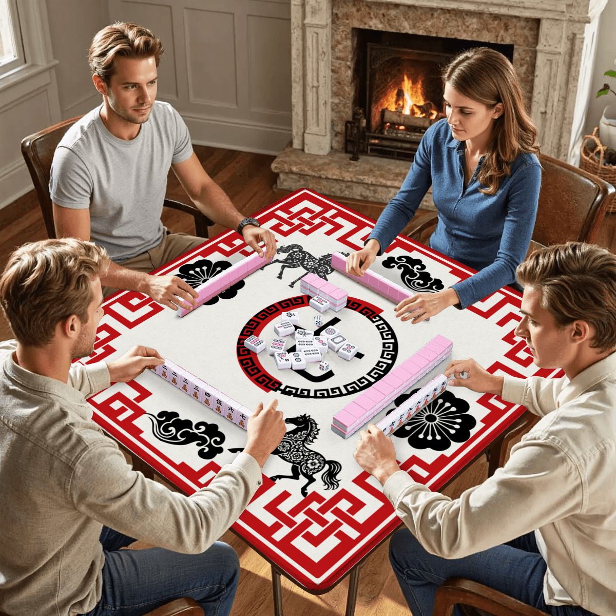 Lucky Qi Asian Mahjong Mat - Splash of Color Co.