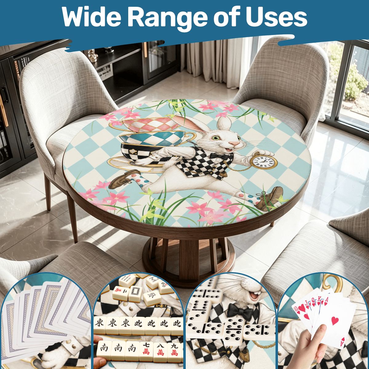 Go Ask Alice Harlequin Romance Round Mahjong Mat
