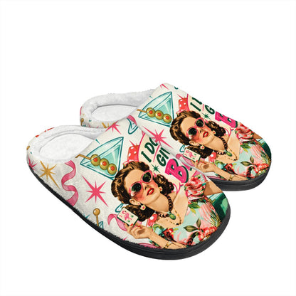 Funny Mahjong, I Don't Give A Bam Plush House Slippers
