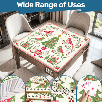Scandinavian Christmas Birds Festive Holiday Mahjong Mat