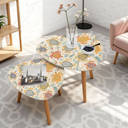 Off The Almafi Coast, Sea Turtles Modern Nesting Tables - Splash of Color Co.