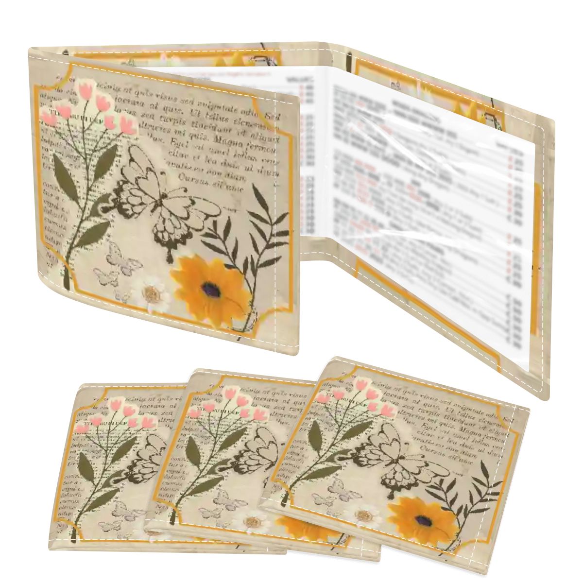 The Vintage Heirloom Butterfly Scrapbook Garden 4 Mahjong Card Holder with Line Finder - Splash of Color Co.