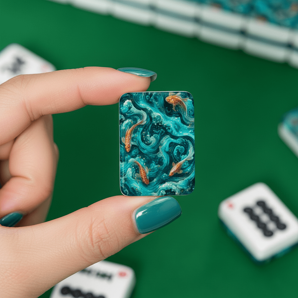 Koi Fish Tranquil Tides Mahjong American Mahjong Tiles And Carry Case - Splash Of Mahj And Color Co.