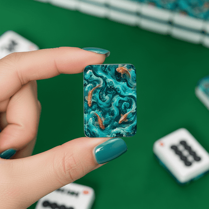 Koi Fish Tranquil Tides Mahjong American Mahjong Tiles And Carry Case - Splash Of Mahj And Color Co.