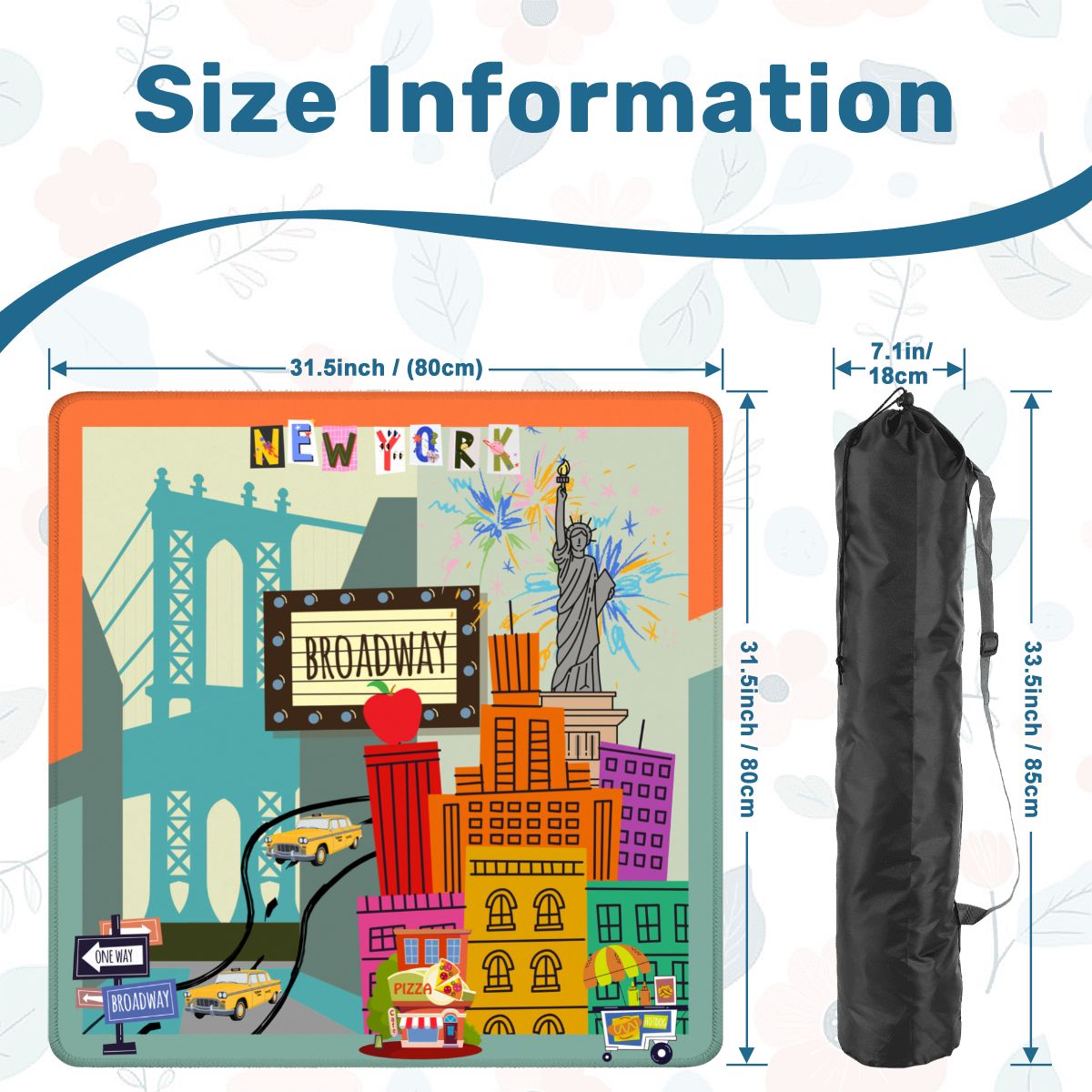 NYC On Broadway New York Cityscape Mahjong Mat - Splash of Color Co.