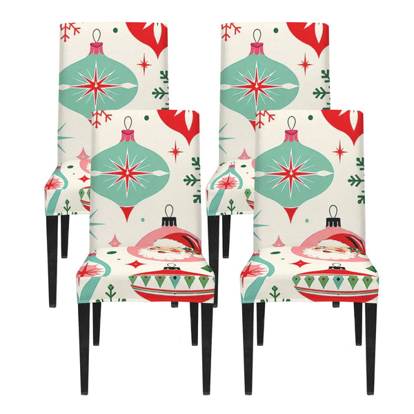 Ho Ho Ho Nostalgic Mahjong Santa Custom Chair Cover (Pack of 4) - Splash Of Mahj And Color Co.