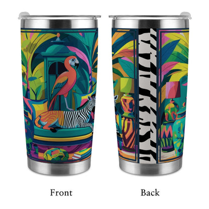 Wild Thang Jungle Print 20oz Tumbler with Lid and Straw - Splash of Color Co.