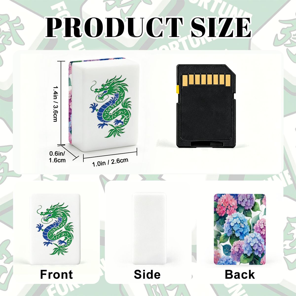 Blooming Hydrangeas Chinoiserie Mahjong Tiles With Carry Case - Splash Of Mahj And Color Co.