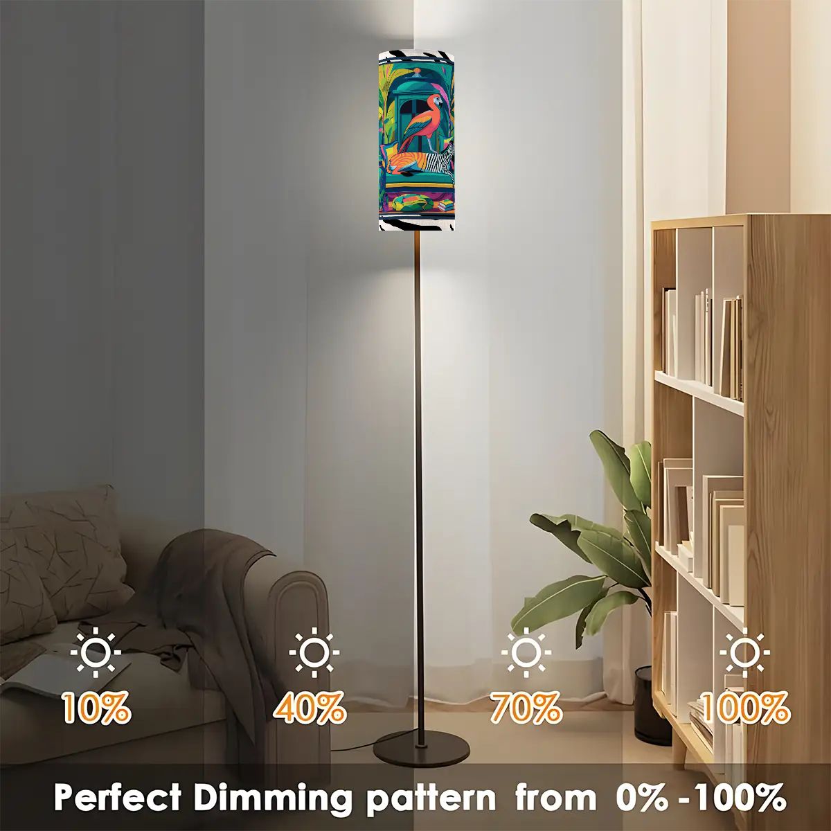 Wild Thang Zebra Print Modern Book Nook Floor Lamp - Splash of Color Co.