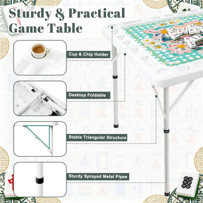 Happy Camping Vintage Nostalgic Mahj Mini Mat And Foldable Mahjong Table - Splash of Color Co.