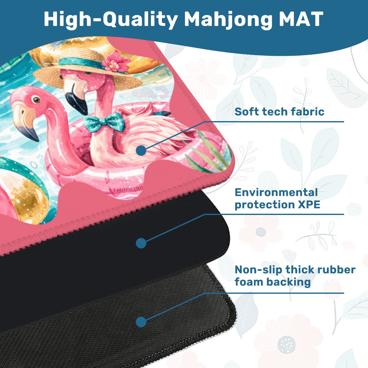 Flamingo Palm Party Mahjong MatMahjong Mat - Splash of Color Co.