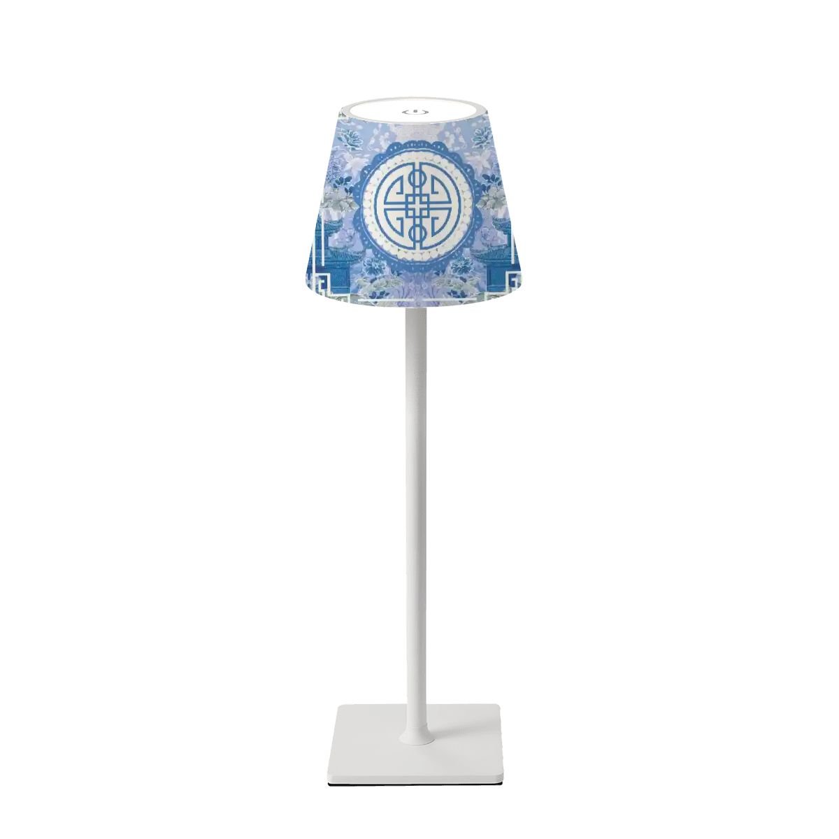 Mahjong Chinoiserie Blue Zen Garden LED Cordless Table Lamp - Splash of Color Co.