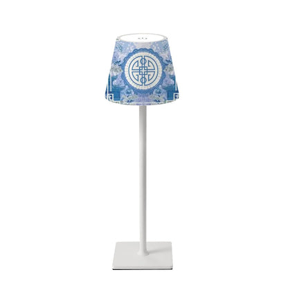 Mahjong Chinoiserie Blue Zen Garden LED Cordless Table Lamp - Splash of Color Co.