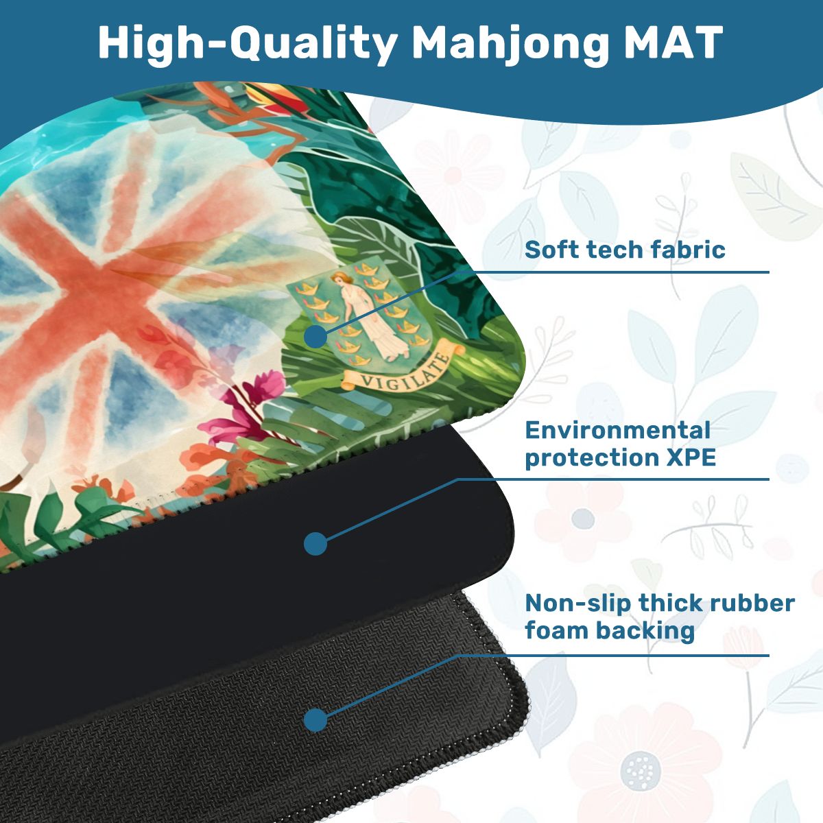 British Virgin Islands BVI Tropical Mini Mahjong Mat - Splash of Color Co.
