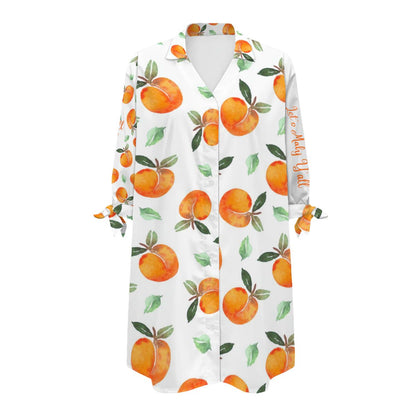 Let's Mahj Y'all Summer Peaches Women's Cardigan Shirt Three - Quarter Sleeve - Splash of Color Co.