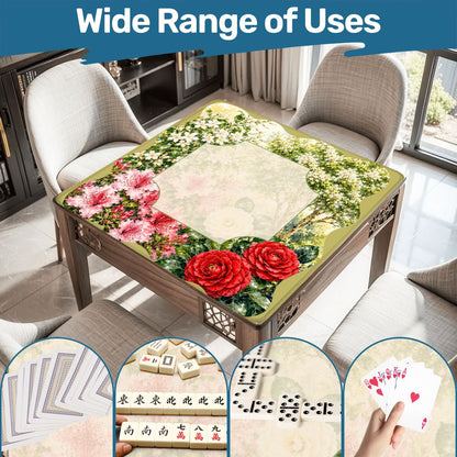 Southern Garden Mahj Mahjong Mat, Cameillias, Azaleas, Jasmine, Crepe Myrtle