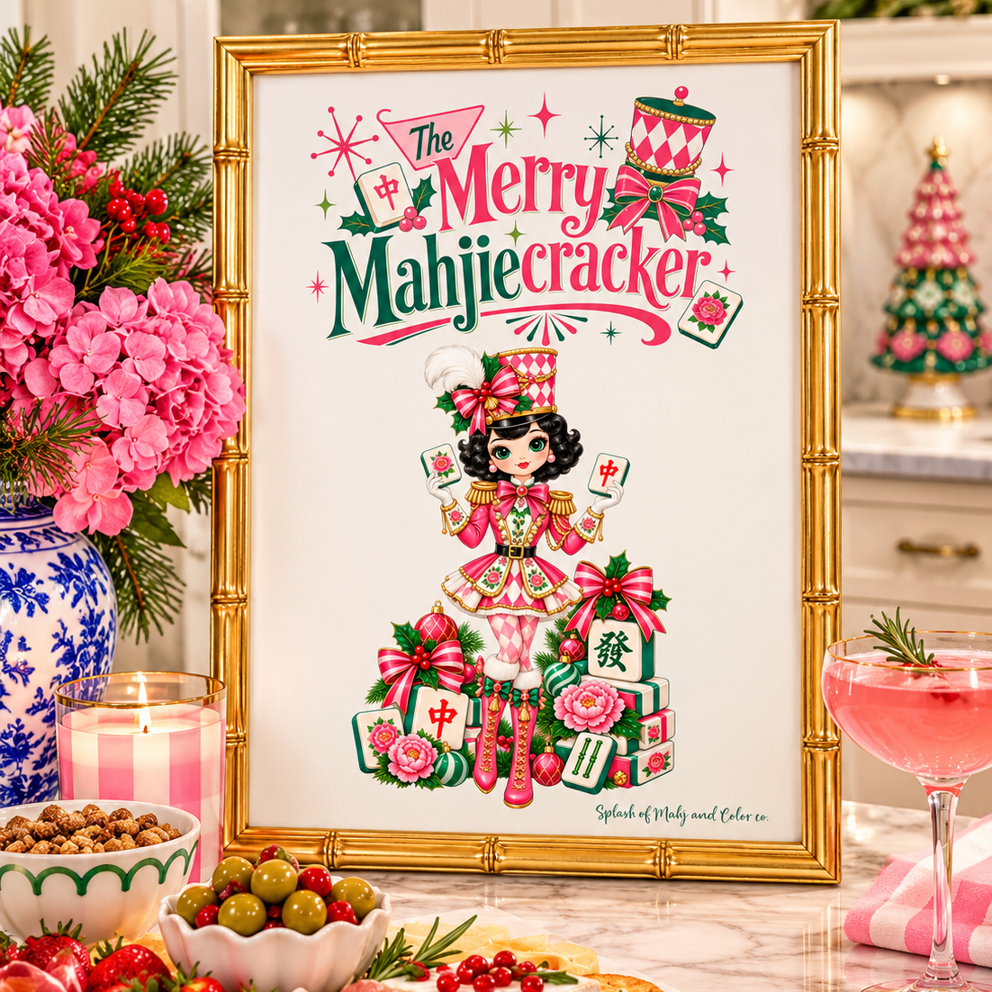 Mahjie The Mascot Merry Mahj Cracker Christmas Digital Art
