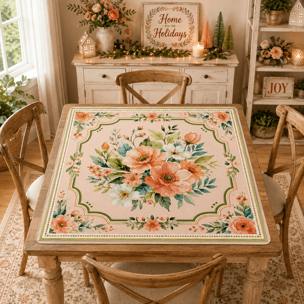 Poppy And Jade Soft Watercolor Mahjong Mat - Splash Of Mahj And Color Co.