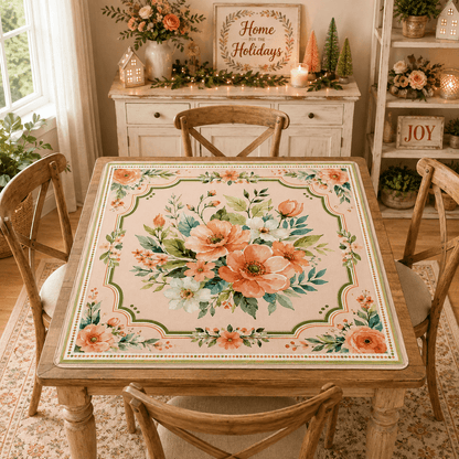 Poppy And Jade Soft Watercolor Mahjong Mat - Splash Of Mahj And Color Co.