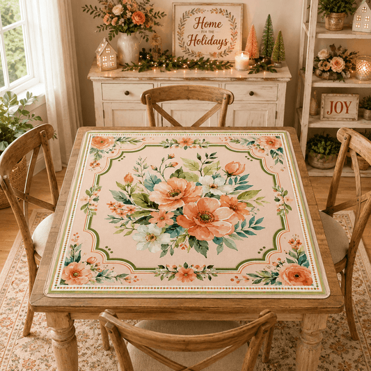 Poppy And Jade Soft Watercolor Mahjong Mat - Splash Of Mahj And Color Co.