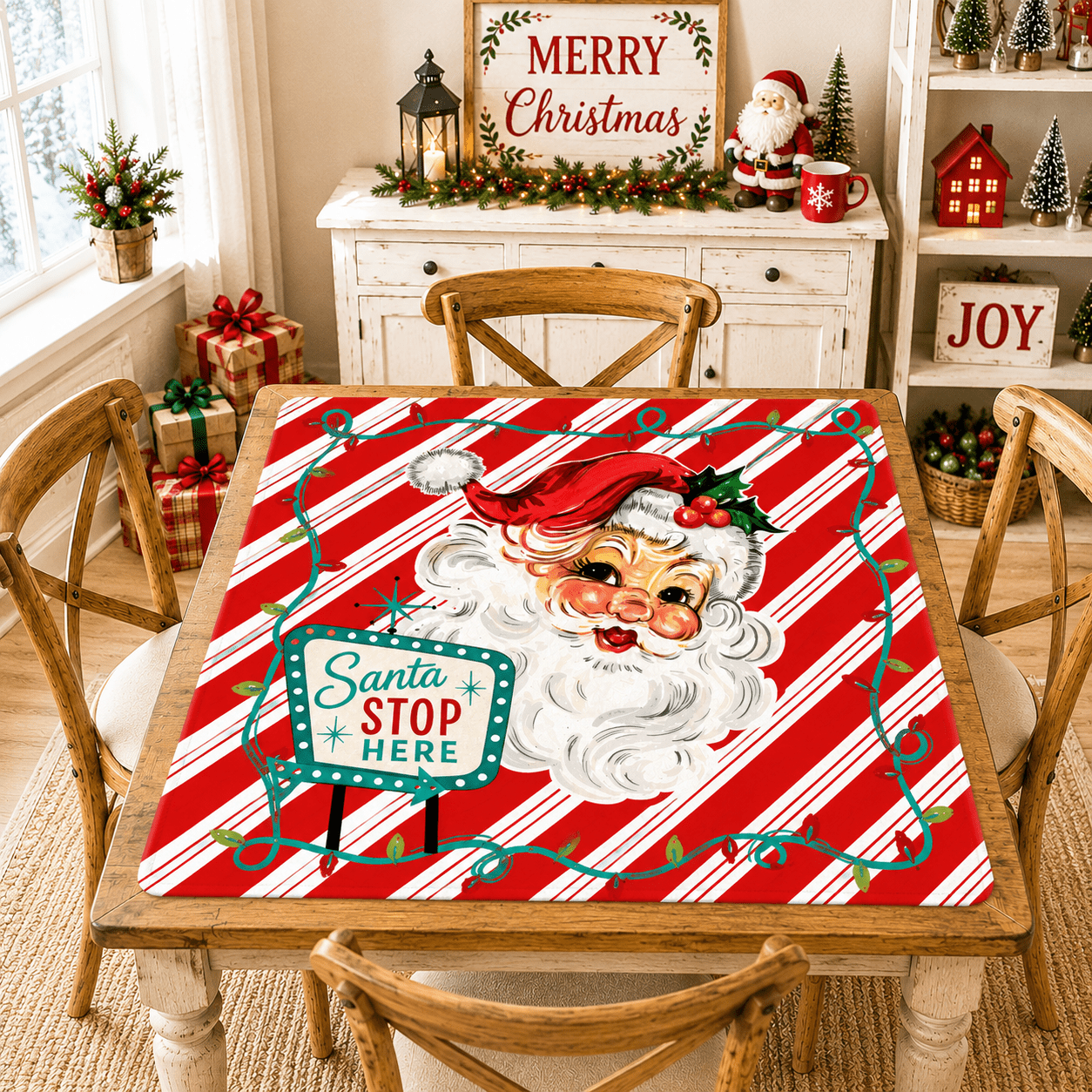 Santa Stop Here Mahjong Christmas Play Mat - Splash Of Mahj And Color Co.