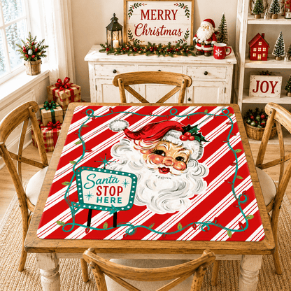 Santa Stop Here Mahjong Christmas Play Mat - Splash Of Mahj And Color Co.