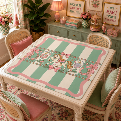 Wild West Wonderland Mahjong Preppy Striped Mahj Christmas Mat