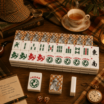 Sherlock Holmes Tweed Plaid American Mahjong Tiles And Carry Case - Splash Of Mahj And Color Co.