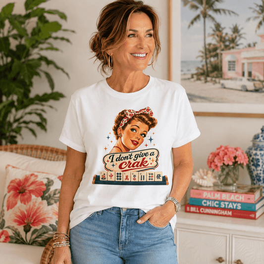 Funny Mahjong Tee — “I Don’t Give a Crak” - Splash Of Mahj And Color Co.
