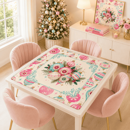 Shiny And Brite Nostalgic Mahjong Christmas Mat - Splash Of Mahj And Color Co.